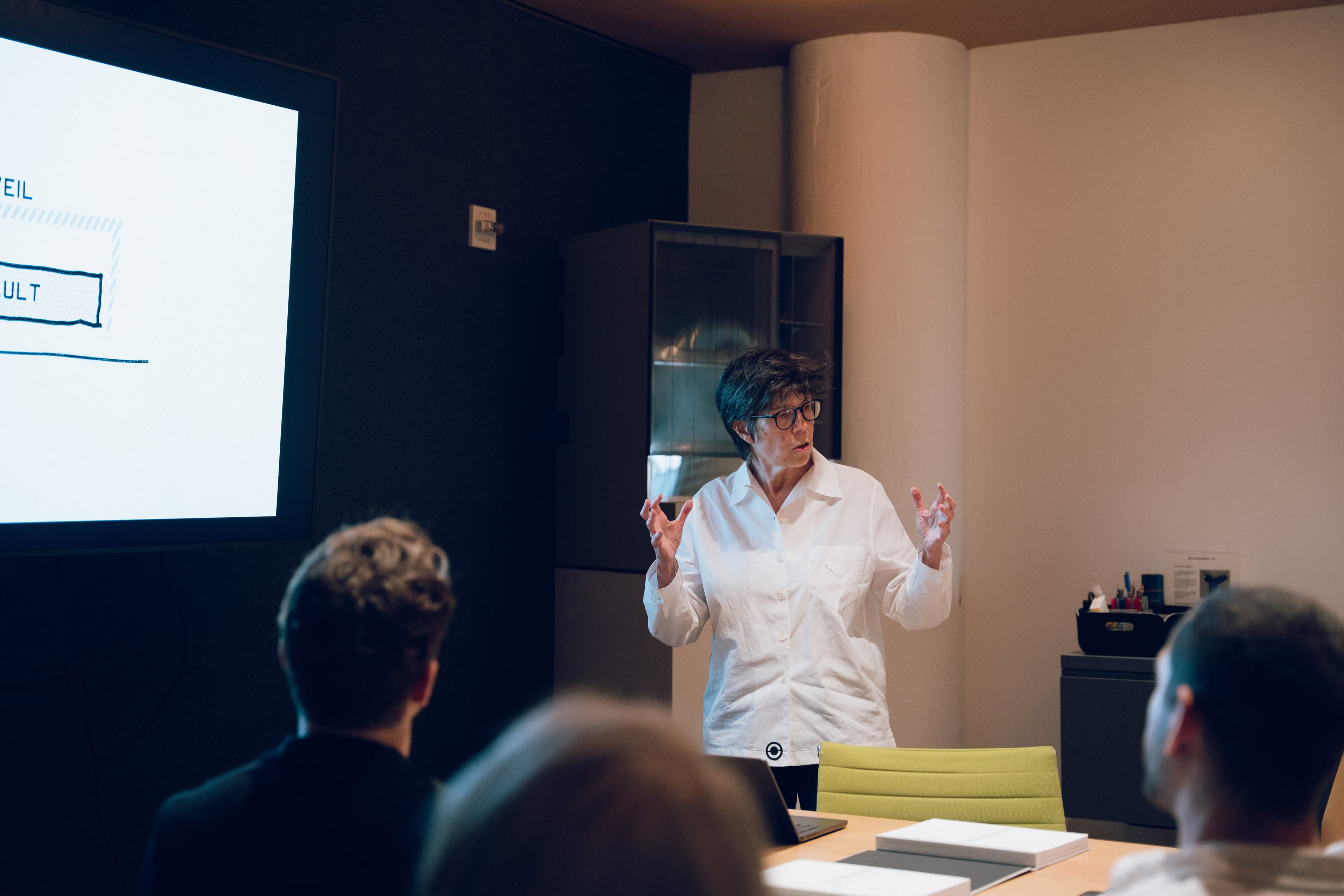 Elizabeth Diller with The World Around Circle Members at Diller Scofidio + Renfro (DS+R) studio in New York, NY