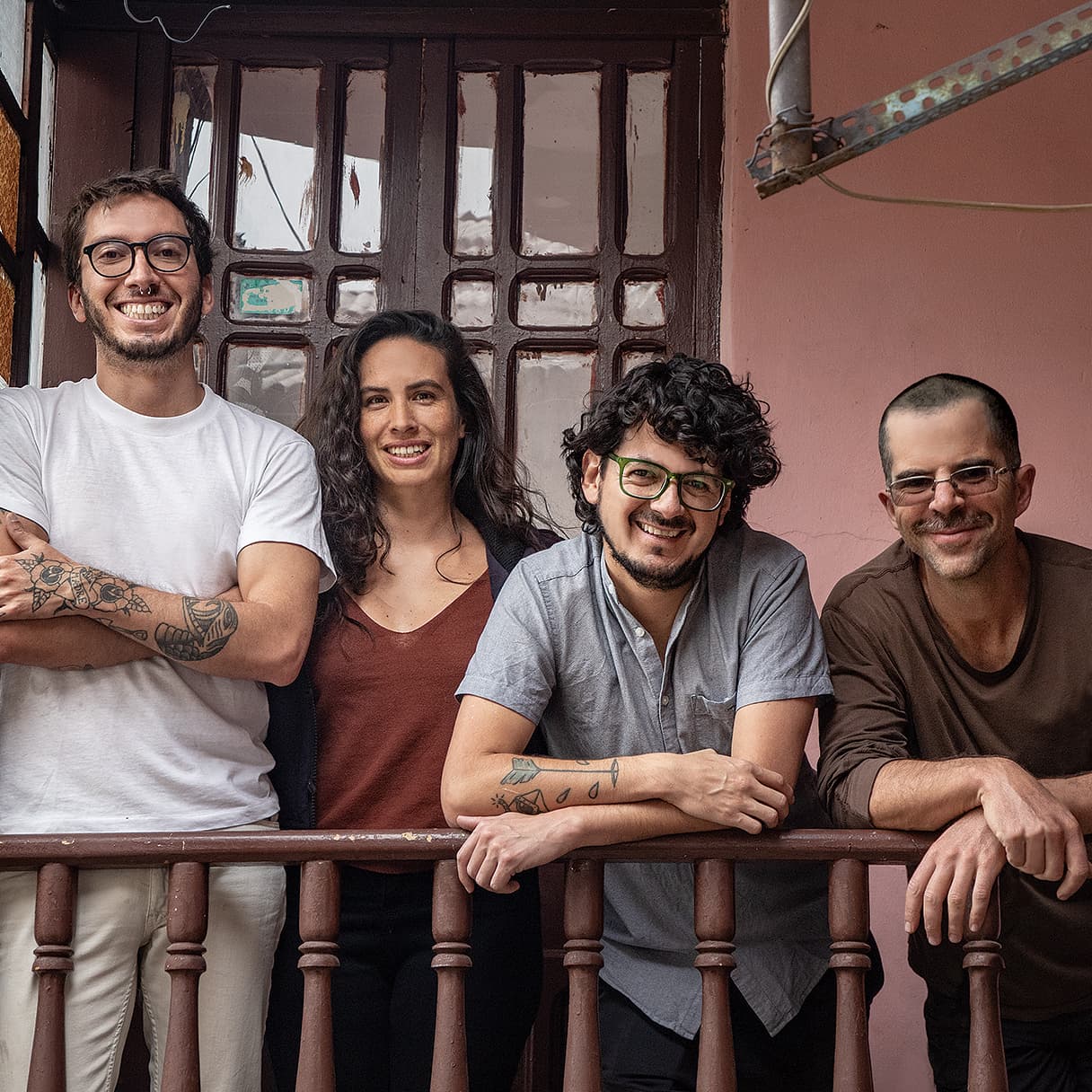 The four leaders of Al Borde (from left to right): Esteban Benavides, Maríaluisa Borja, David Barragán, and Pascual Gangotena.
