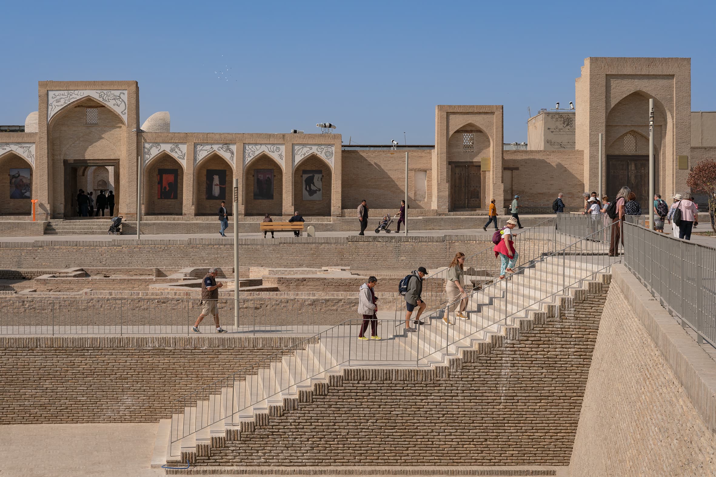 Antique brickwork reconnecting the heritage site with the caravanserai complex.