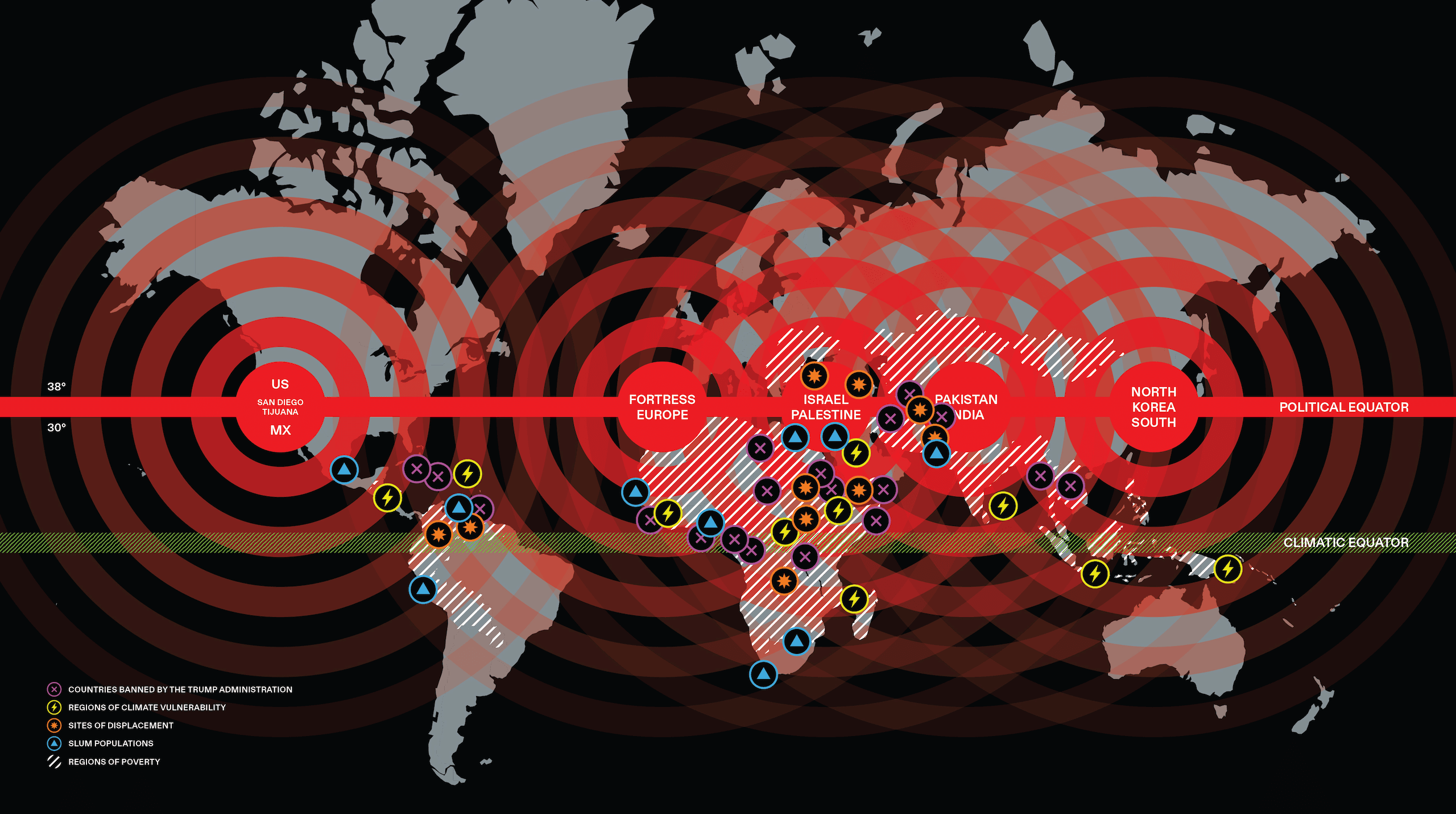 The Political Equator illustration mapping geopolitical impact.