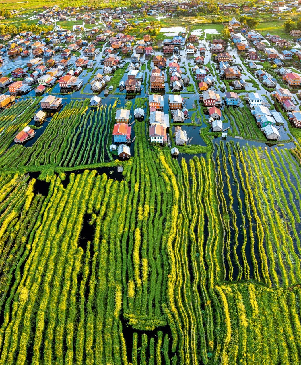 Ye-chan Floating Islands of the Intha, Myanmar.